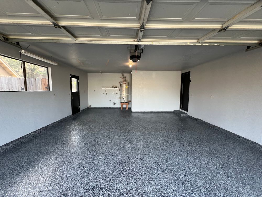 Durable, glossy, and easy to clean — our epoxy floor coatings transform garages, shops, and warehouses into tough, professional-grade surfaces built to last. for Fred's Painting in Turlock, CA